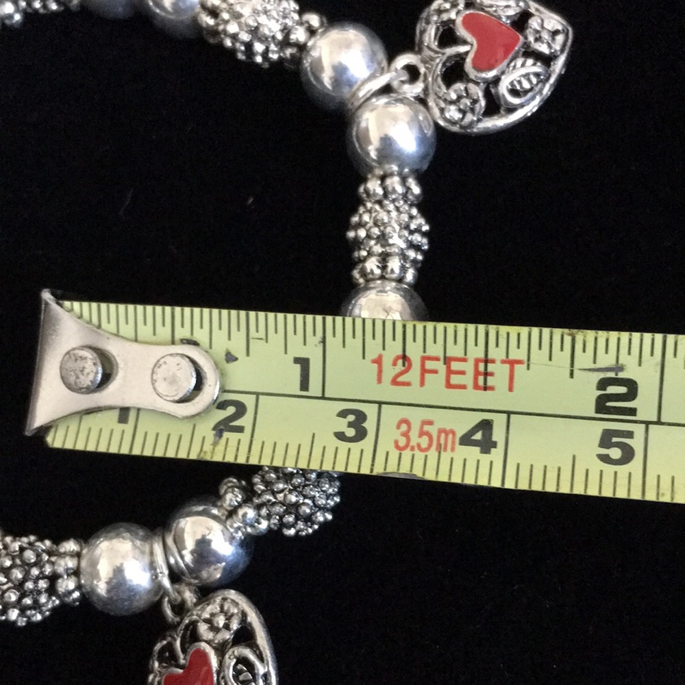 Hearts and Angels Silver Tone and Red Charm Bracelet - Picture 11 of 12